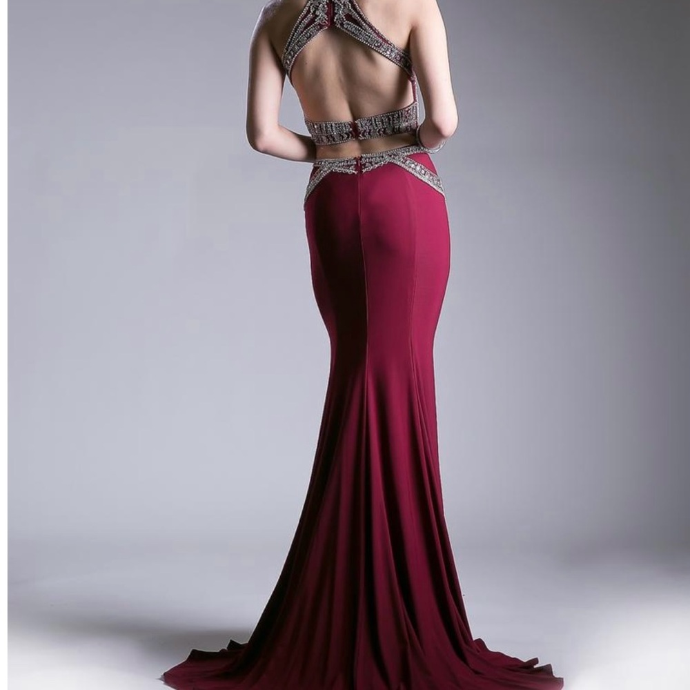 Rachel Allan Burgundy Two-Piece Prom Dress size 6 - Picture 4 of 16
